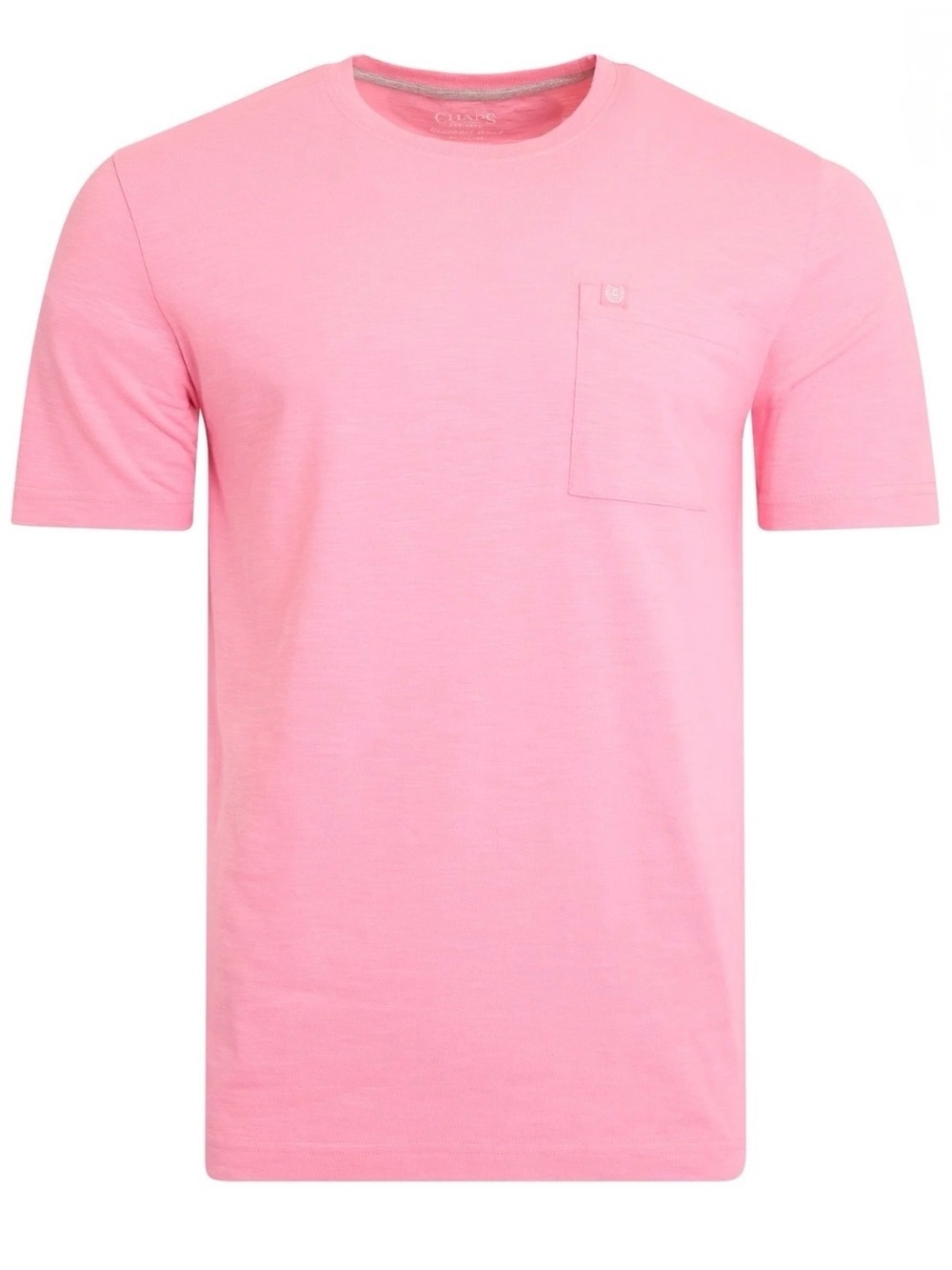 Chaps Men's Medium Pink Pocket T-Shirt NWT Seacoast Wash Slub Jersey Short Slv